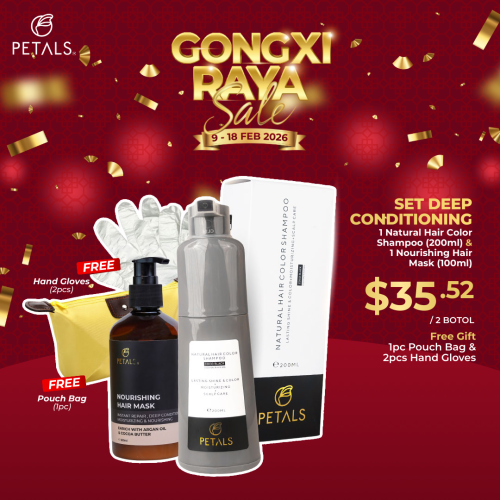 [SG] GONGXI RAYA SALE - SET DEEP CONDITIONING - Burgandy 1 bottles 200ml + Hair Mask 200ml