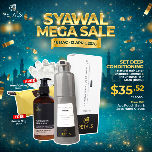 [SG] SYAWAL MEGA SALE - SET DEEP CONDITIONING - Burgandy 1 bottle 200ml + Hair Mask
